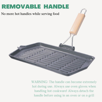 a grade do ferro fundido 13.8inch grelha não a grade Pan For Camping da vara