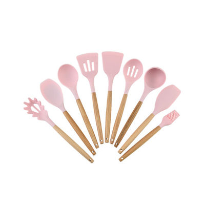 O silicone não-aderente que cozinha o utensílio da cor ajustou o grupo de ferramentas da cozinha