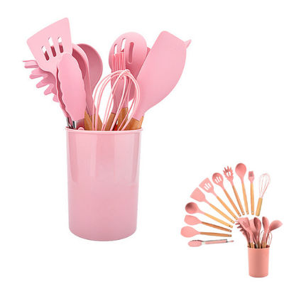 O silicone não-aderente que cozinha o utensílio da cor ajustou o grupo de ferramentas da cozinha