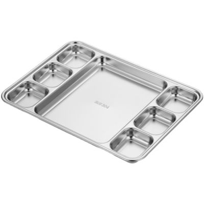 Taças de placas metálicas de aço inoxidável rectangulares divididas para jantar