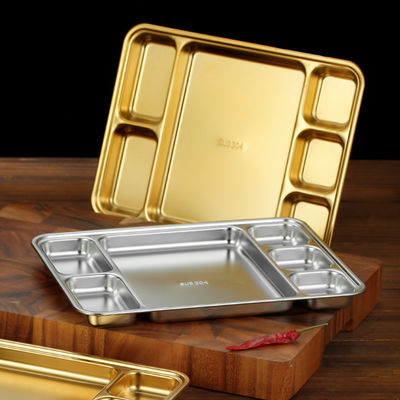 Taças de placas metálicas de aço inoxidável rectangulares divididas para jantar