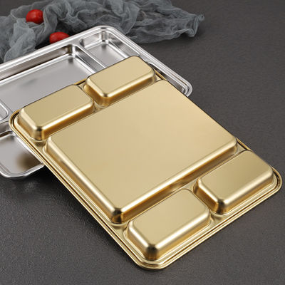 Taças de placas metálicas de aço inoxidável rectangulares divididas para jantar