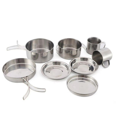8pcs que acampa cozinhando o acampamento inoxidável do grupo ajustou a caminhada do potenciômetro ISO9001