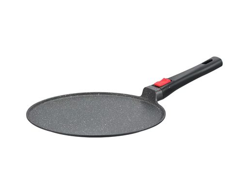 Grande prato profundo Aluminumpot 28cm com preto de vidro da tampa