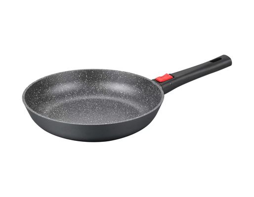 Grande prato profundo Aluminumpot 28cm com preto de vidro da tampa