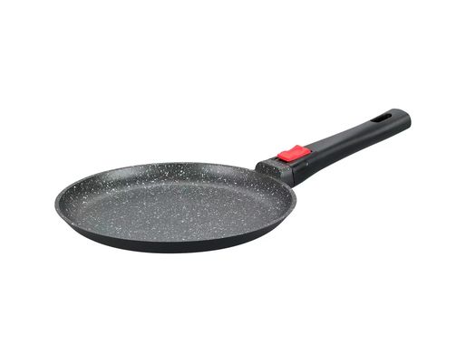 Grande prato profundo Aluminumpot 28cm com preto de vidro da tampa