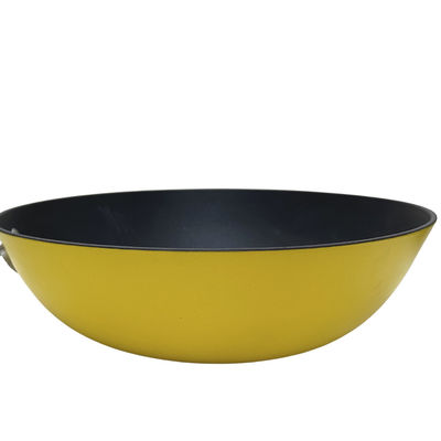 Frigideira chinesa chinês do frigideira superior do ferro fundido 13Inch com a tampa e não a vara de vidro moderadas