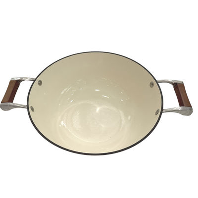 frigideira chinesa chinês do frigideira do ferro fundido 15Inch com os punhos duráveis do laço
