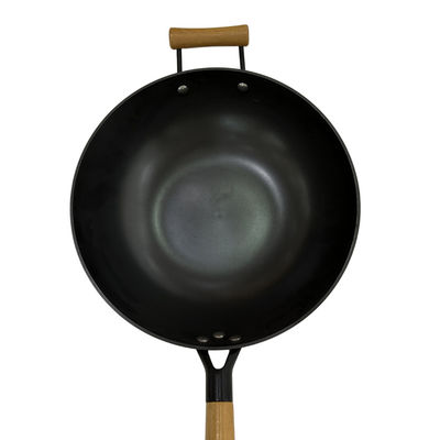 Frigideira chinesa chinês do frigideira versátil do ferro fundido 12Inch com punho resistente ao calor