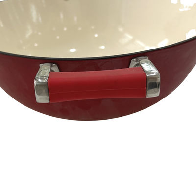 frigideira chinesa chinês do frigideira do ferro fundido 15Inch com os punhos duráveis do laço