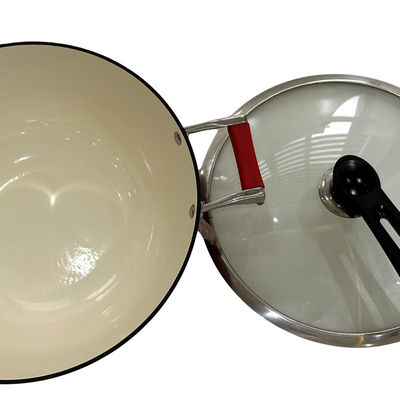 frigideira chinesa chinês do frigideira do ferro fundido 15Inch com os punhos duráveis do laço