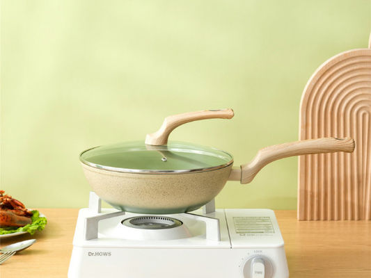 Frigideira chinesa de alumínio superior Pan With Durable Loop Handles