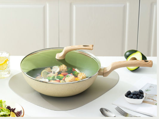 Frigideira chinesa de alumínio superior Pan With Durable Loop Handles