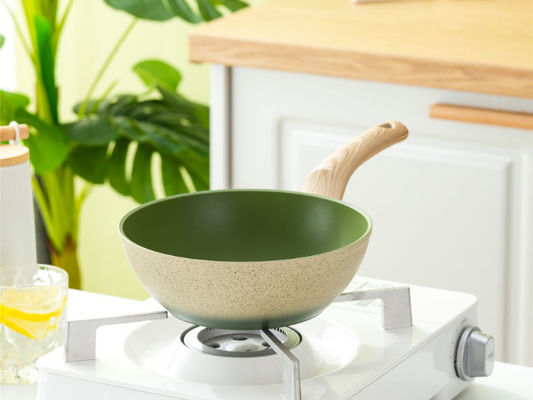Punho resistente ao calor de Pan With Flat Bottom And do frigideira chinesa 12Inch chinês versátil