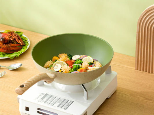 Frigideira chinesa de alumínio superior Pan With Durable Loop Handles