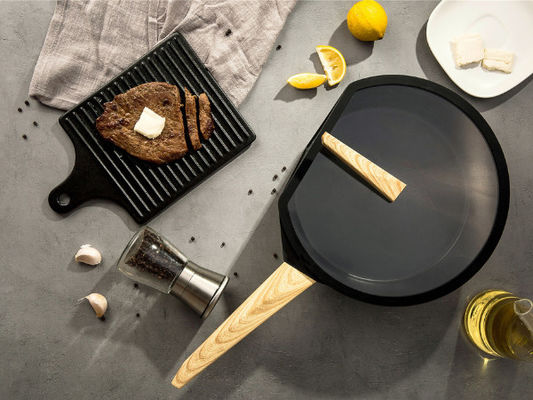Cookware 11Inch de alumínio que frita a base de aço de Pan Heavy Duty With Stainless