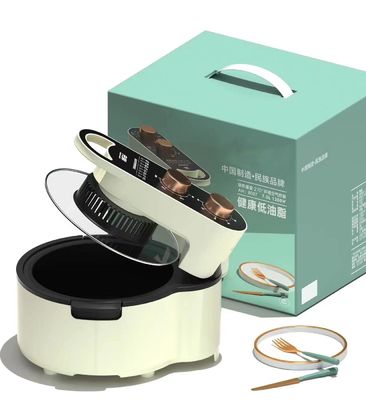 peso NOVO da frigideira 2.85kg do ar do preto 5L 1200W