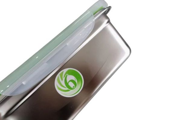 Contenedor de aço inoxidável reutilizável com tampa de plástico transparente de 18 cm