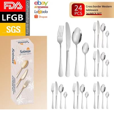 Grupo de aço inoxidável portátil de 304 cutelarias perfeito para jantar salão