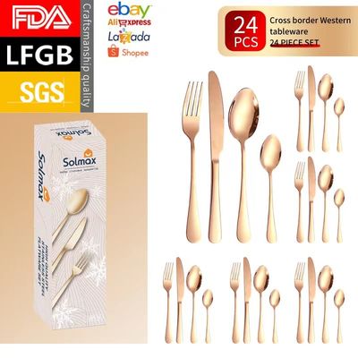 Grupo de aço inoxidável portátil de 304 cutelarias perfeito para jantar salão