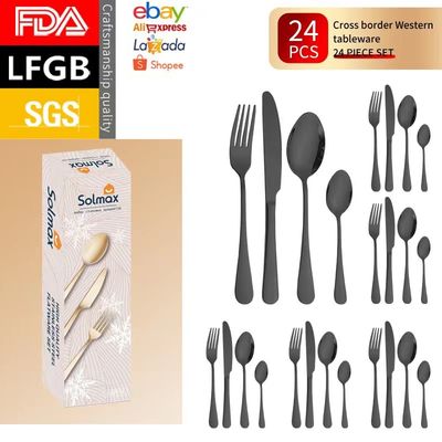 Grupo de aço inoxidável portátil de 304 cutelarias perfeito para jantar salão