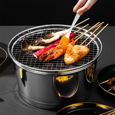 Forno de churrasco portátil de aço inoxidável de 29 cm para acampar