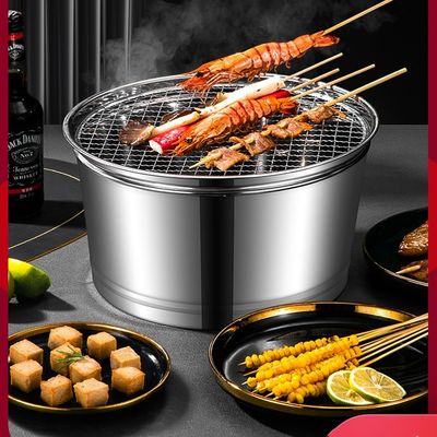 Forno de churrasco portátil de aço inoxidável de 29 cm para acampar