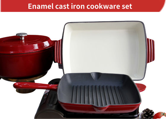 Revestimento de esmaltado Ferro fundido Pão de cozinha Caixinha com Skillet