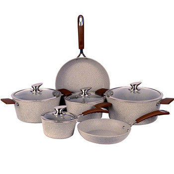 Conjunto de utensílios de cozinha de panela de alumínio não pegajoso