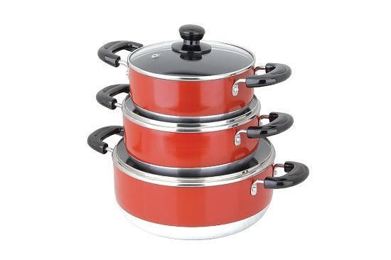 Conjunto de utensílios de cozinha de panela de alumínio não pegajoso