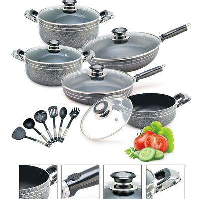 Conjuntos de utensílios de cozinha de panelas e panelas de alumínio