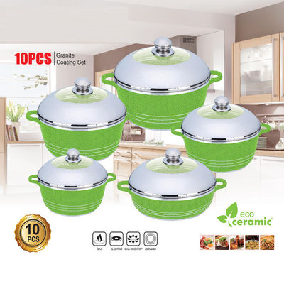 10pcs New Design Die-casting Não-stick Alumínio Kitchenware Sets Soup Pot