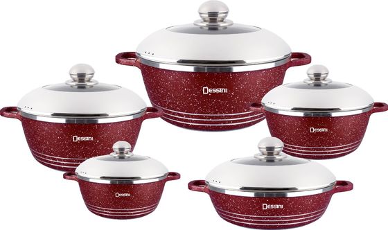 10pcs New Design Die-casting Não-stick Alumínio Kitchenware Sets Soup Pot