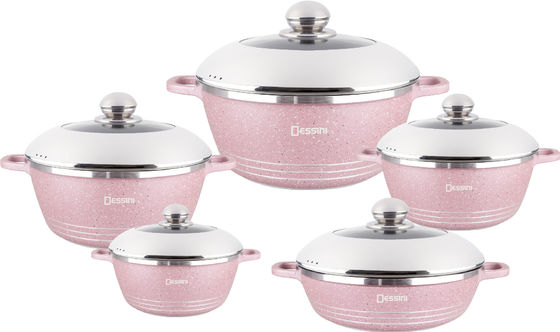 10pcs New Design Die-casting Não-stick Alumínio Kitchenware Sets Soup Pot