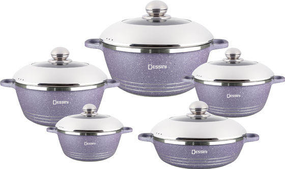 10pcs New Design Die-casting Não-stick Alumínio Kitchenware Sets Soup Pot