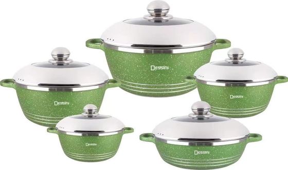 10pcs New Design Die-casting Não-stick Alumínio Kitchenware Sets Soup Pot