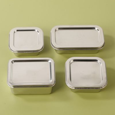 Containers de aço inoxidável à prova de vazamento com tampa para armazenamento de alimentos