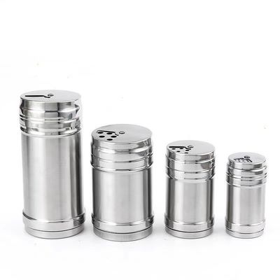 Jar de condimento de churrasco doméstico de aço inoxidável com tampa giratória