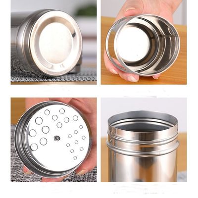 Jar de condimento de churrasco doméstico de aço inoxidável com tampa giratória
