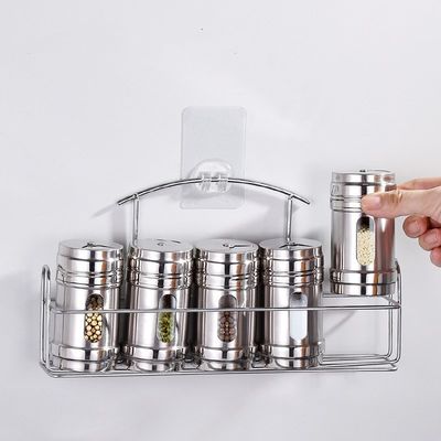 Jar de condimento de churrasco doméstico de aço inoxidável com tampa giratória