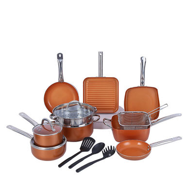 Forno seguro Orange Alumínio Kit de utensílios de cozinha com agarre de silicone