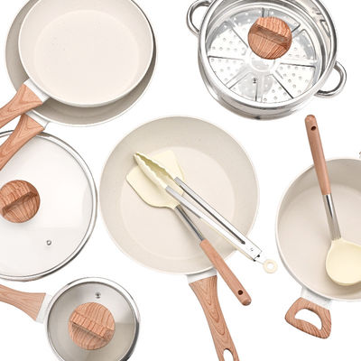 cozinha saudável não pegajoso pratos de panela de 12 peças com tampa de vidro