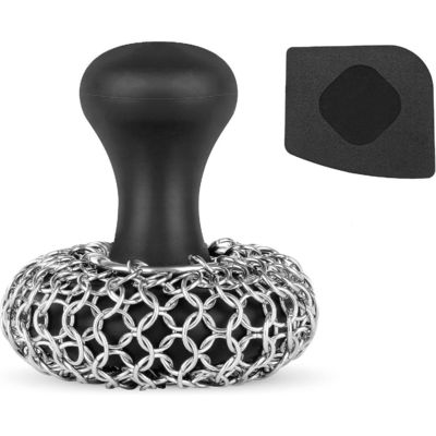 Skillet Pan Cast Iron Scrubber Dish Brush com alça de silicone