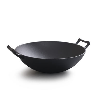 Vintage 32/36cm Wok de ferro fundido com orelhas duplas