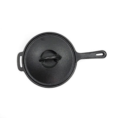 Caixa de ferro fundido coberta com alça longa   Perfeito para cozinhar na estufa, forno e churrasqueira