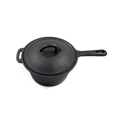 Caixa de ferro fundido coberta com alça longa   Perfeito para cozinhar na estufa, forno e churrasqueira