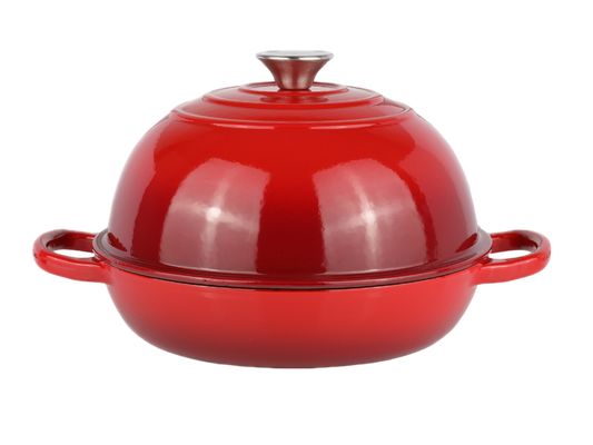 O forno holandês de ferro fundido em esmalte de 6QT é perfeito para assar, guisados e cozinhar lentamente.