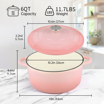 5Forno holandês de ferro fundido de.5Qt - Perfeito para assar pão e massa, seguro para fornos