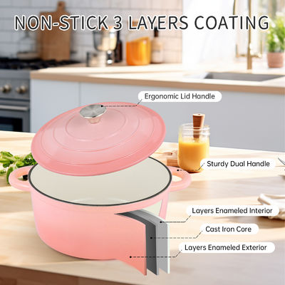 5Forno holandês de ferro fundido de.5Qt - Perfeito para assar pão e massa, seguro para fornos
