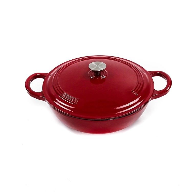 Parte superior oval de Oven Dish For All Glass do esmalte de Matt Red Cast Iron Casserole